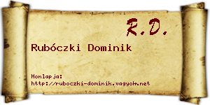 Rubóczki Dominik névjegykártya