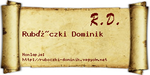 Rubóczki Dominik névjegykártya